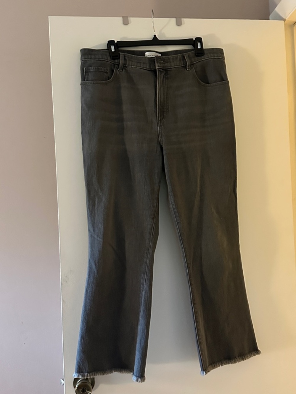 36. Loft Gray Bootcut Frayed Hem